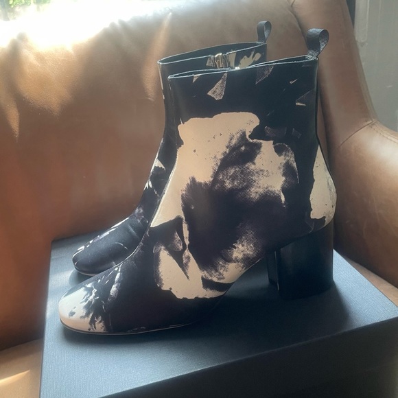 NWB Paul Smith Moss Black Rose print floral ankle boots brand new spring summer - Picture 3 of 14